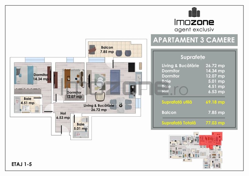 Pacii prima inchiriere, 3 camere, 2 bai, mobilat/ utilat, 6 minute metrou